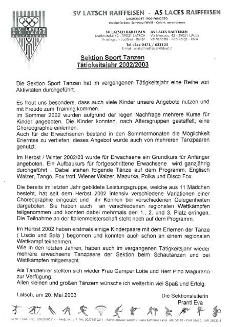 Geschichte der Sektion Sporttanzen ab 1997