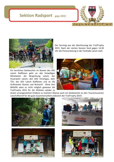 Geschichter der Sektion Radsport ab 2010