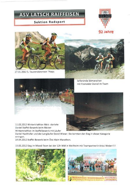 Geschichter der Sektion Radsport ab 2010