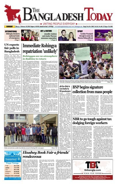 The Bangladesh Today (18-02-2018)