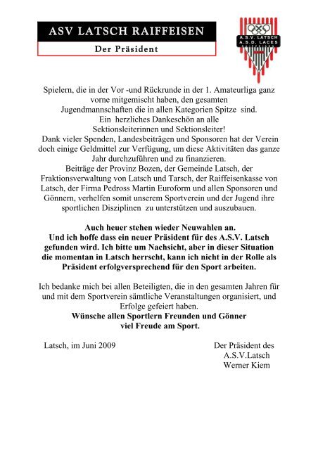 Geschichtes des ASV ab 1997