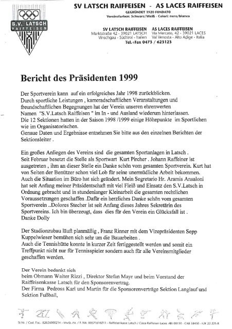 Geschichtes des ASV ab 1997