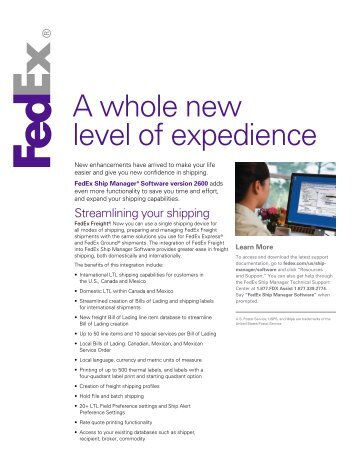 A whole new level of expedience - FedEx
