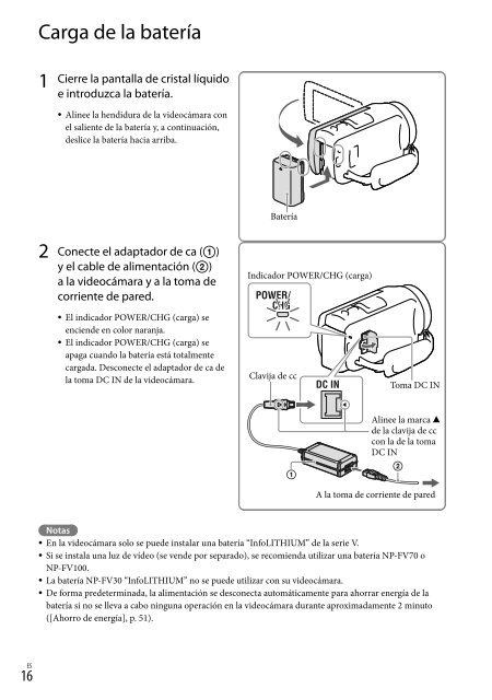 Sony HDR-CX410VE - HDR-CX410VE Consignes d&rsquo;utilisation Espagnol