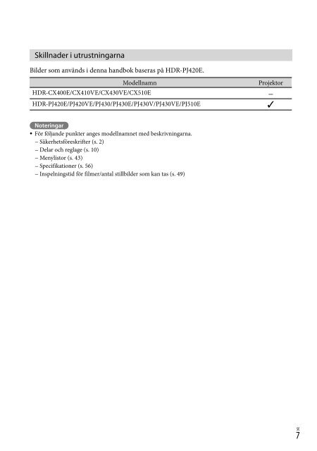 Sony HDR-CX410VE - HDR-CX410VE Consignes d&rsquo;utilisation Su&eacute;dois