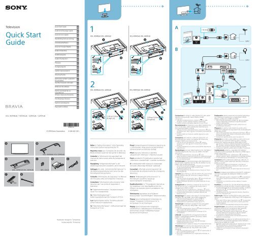 Sony KDL-32R303B - KDL-32R303B Guide de mise en route Roumain