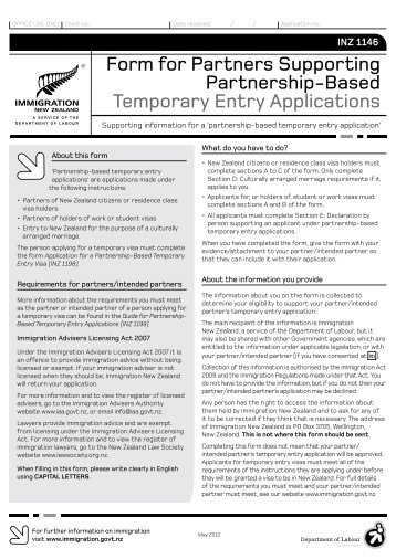 INZ 1146 - New Zealand Immigration Service