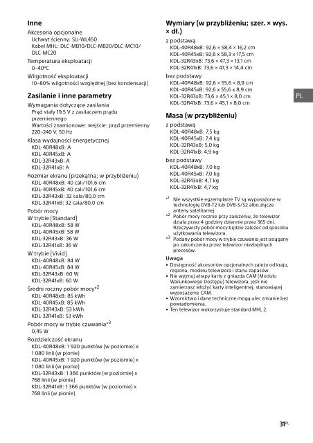 Sony KDL-32R303B - KDL-32R303B Mode d'emploi Grec