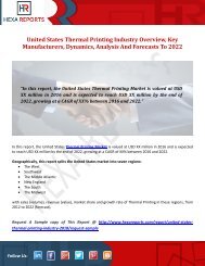 United States Thermal Printing Industry Overview, Key Manufacturers, Market Dynamics, Analysis And Forecasts To 2022