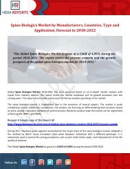 Spine Biologics Market by Manufacturers, Countries, Type and Application, Forecast to 2018-2022