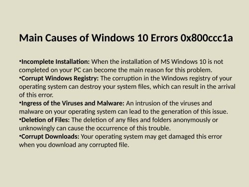 1-888-909-0535 How to Fix Windows 10 Error 0x800ccc1a