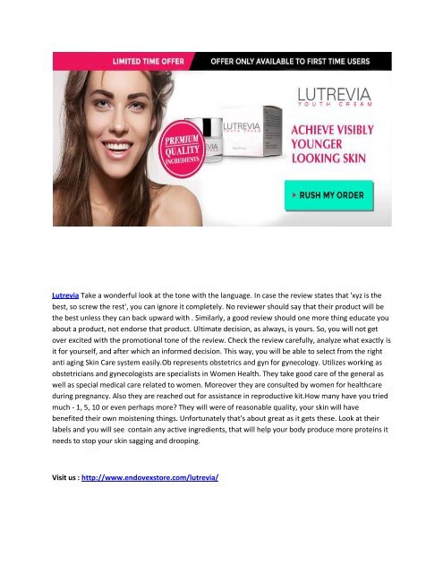 Reduce your appearance of fine line with Lutrevia