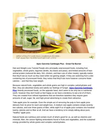 Apex Garcinia Cambogia Plus - Natural Weight Loss Supplement