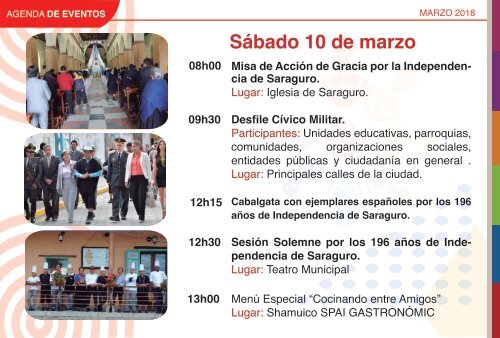 Agenda de Eventos Saraguro 2018