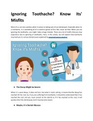 Ignoring Tooth Pain?? Know its consequences