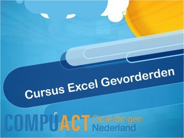 Cursus excel gevorderden