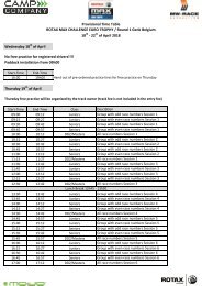 Basic Timetable Rotax Euro Trophy 2018