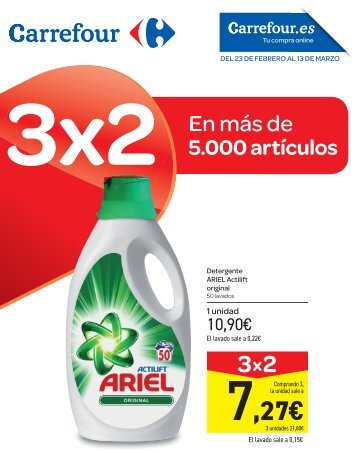 Carrefour folleto, ofertas más de 5.000 articulos al 3x2 hasta 13 de marzo 2018