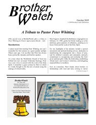 A Tribute to Pastor Peter Whitting - BrotherWatch