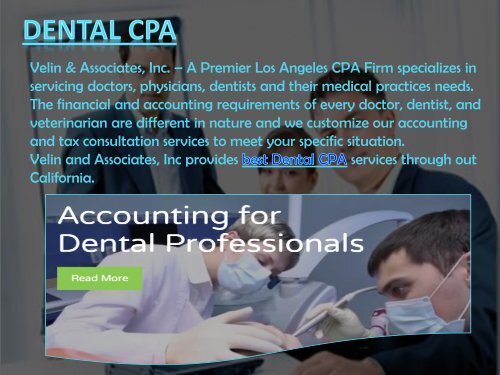 Best Dental CPA for Dental Accounting