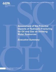 Assessment of the Potential Impacts of Hydraulic Fracturing for Oil and Gas on Drinking Water Resources