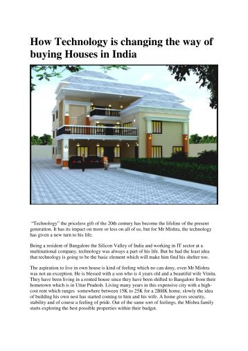 How Technology is changing the way of Buying Houses in India