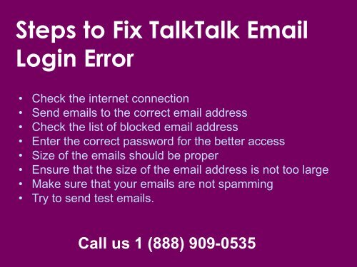 Fix TalkTalk Email Login Error Call 1-888-909-0535 TalkTalk Support