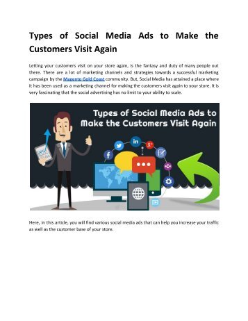 Types of Social Media Ads to Make the Customers Visit Again