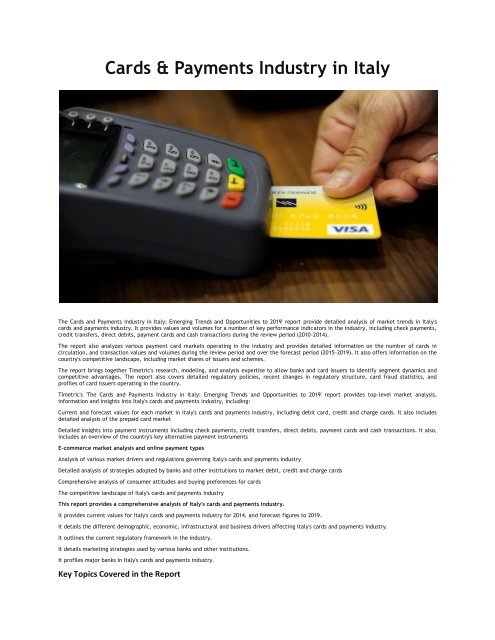 Italy Cards & Payments Industry Revenue