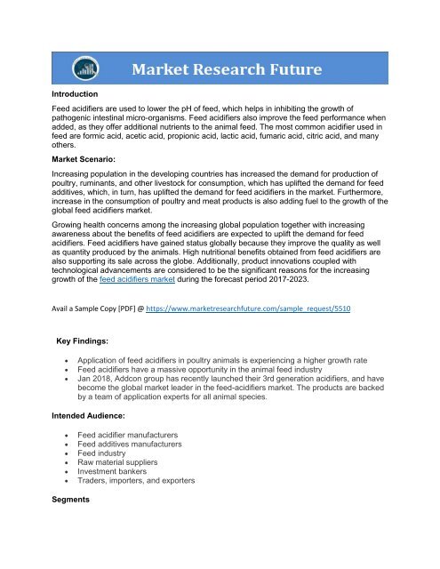 Feed Acidifiers Market Feed Acidifiers Market
