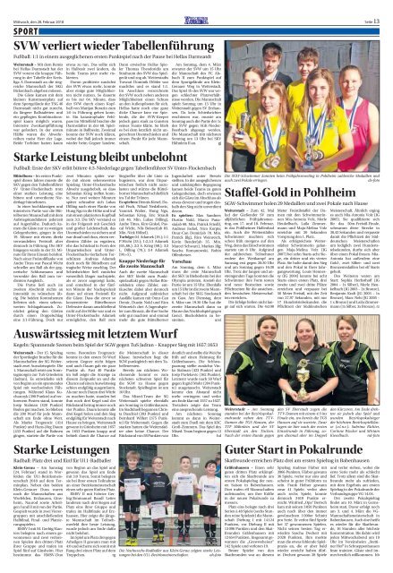 Wochen-Kurier 9/2018 - Lokalzeitung für Weiterstadt und Büttelborn