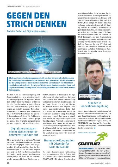 Die Wirtschaft Köln - Ausgabe 01 / 2018