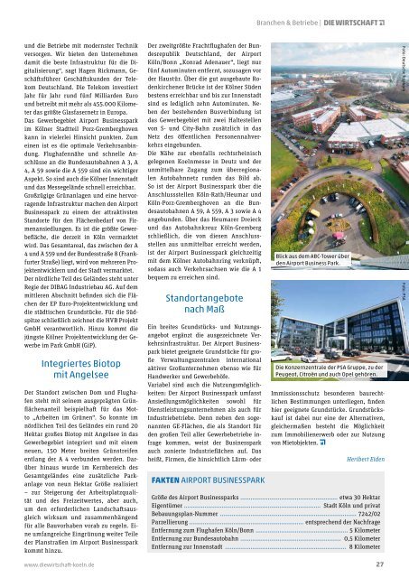 Die Wirtschaft Köln - Ausgabe 01 / 2018