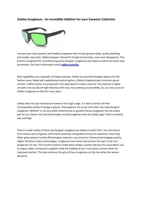 oakley information