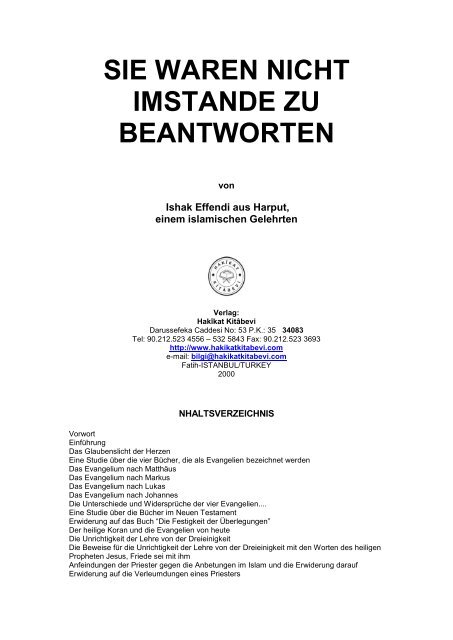 SIE WAREN NICHT IMSTANDE ZU BEANTWORTEN