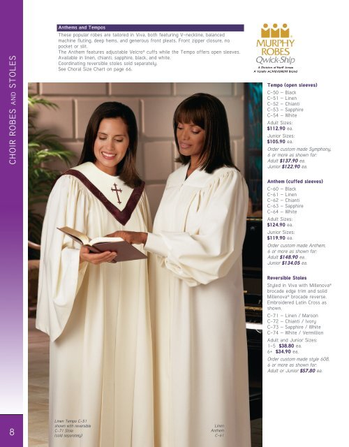 CHOIR ROBES and STOLES An