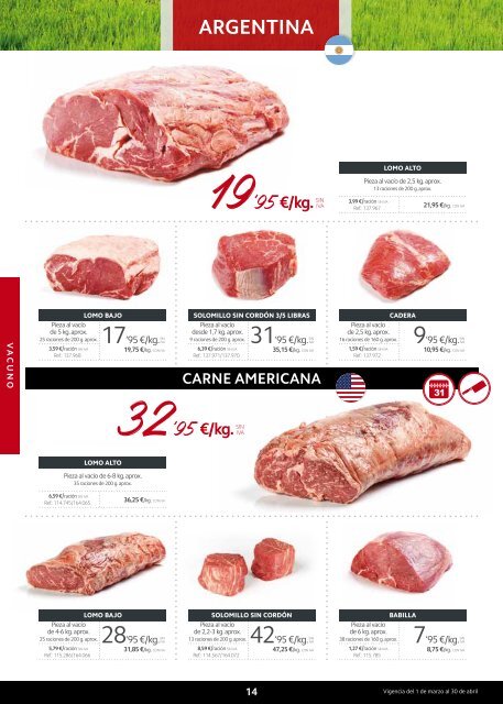 makro catálogo de carnes cataluña del 1 de marzo al 30 de abril 2018