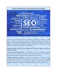 5 Tactics Followed By A Local Seo Services Company