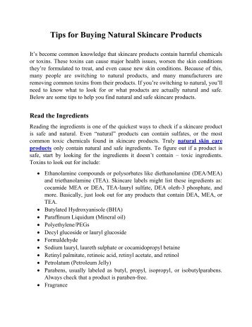 Tips for Buying Natural Skincare Products