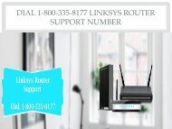 Dial 1-800-335-8177 Linksys Router Support Number