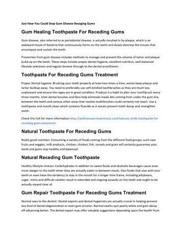 Natural Toothpaste For Receding Gums