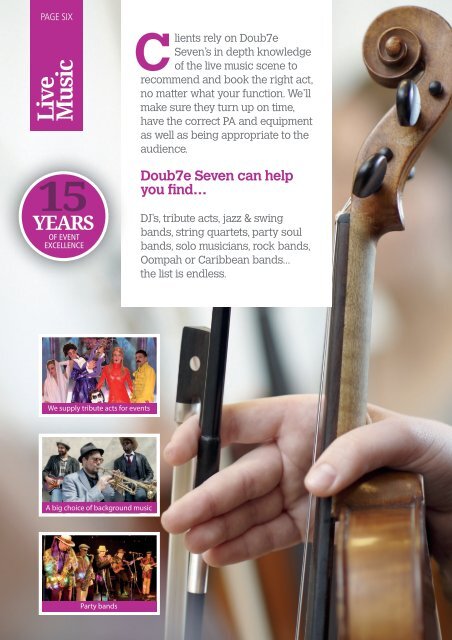 Double Seven Events - 15-Year Brochure