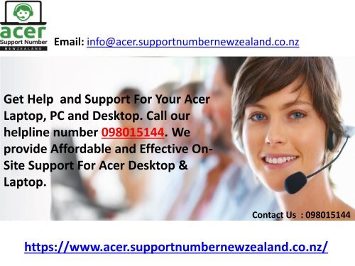 Acer New Zealand support Number- 098015144 