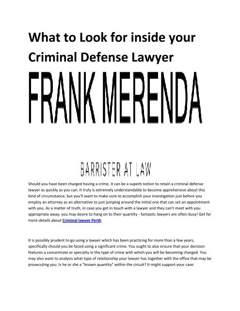 Criminal defence lawyer