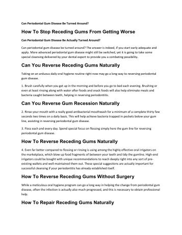 How To Reverse Receding Gums Naturally?