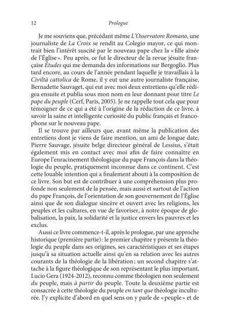 La théologie du peuple. Racines théologiques du pape François