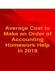 Average Cost to Make an Order of Accounting Homework Help in 2018