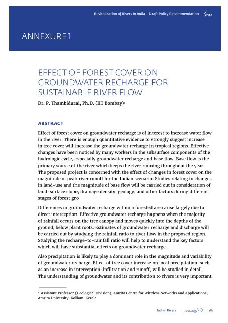 Revitalization of Rivers in India Draft Policy - Isha Guru Jaggi Vasudev