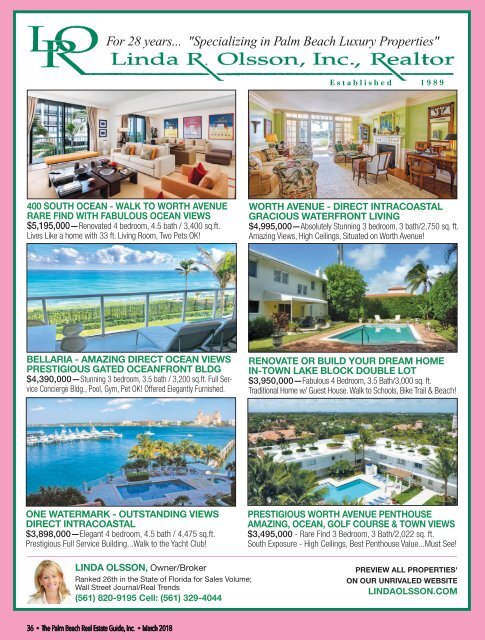 Palm Beach Real Estate Guide March 2018