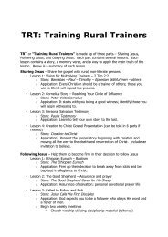 TRT: Training Rural Trainers - Sugar Creek Baptist Church